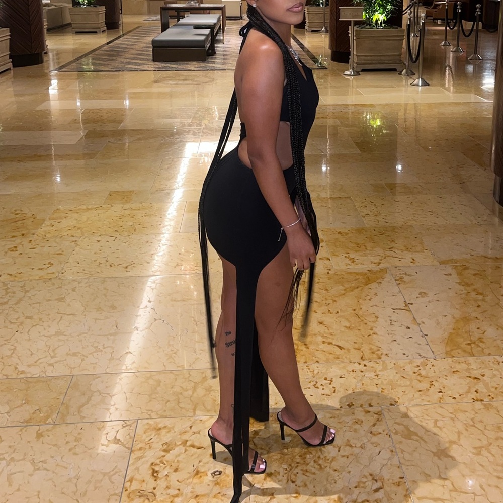 COUCOO ASYMMETRICAL MINI DRESS